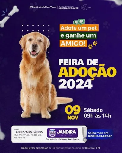 Feira de Adoção 2024 em Jandira: Encontre seu Novo Melhor Amigo!