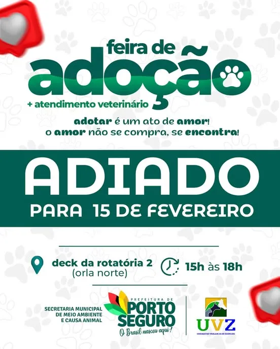 Feira de Adoção em Porto Seguro: Encontre um Novo Amigo!