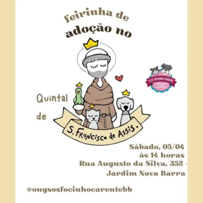 Feirinha de Adoção no Quintal de S. Francisco de Assis em Barra Bonita