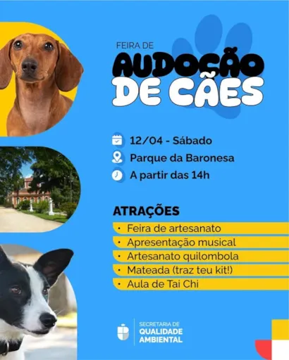 Adote um Novo Amigo! Feira de Adoção de Cães no Parque da Baronesa
