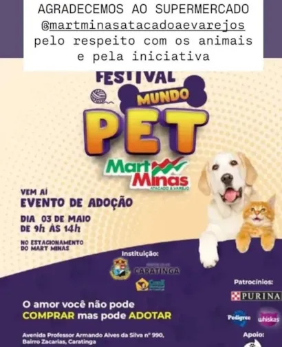Festival Mundo Pet no Mart Minas em Caratinga: Adoção e Amor!