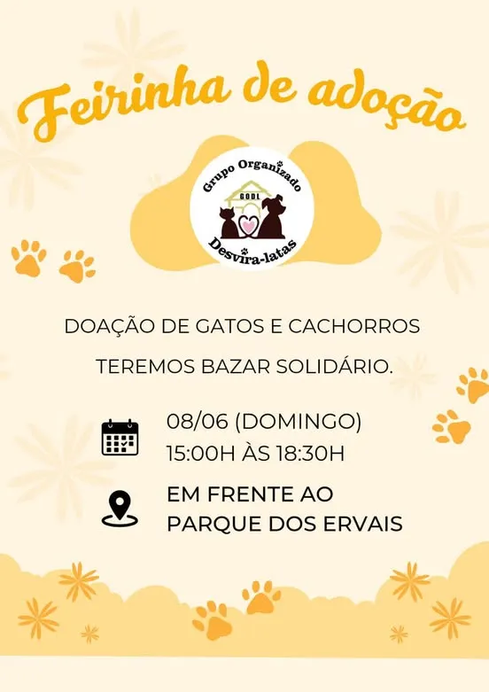 Adote um amigo na Feirinha de Adoção em São Gabriel do Oeste e contribua com o bazar solidário!