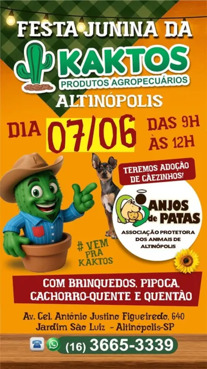 Venha para a Festa Junina com Feira de Adoção de Cãezinhos!