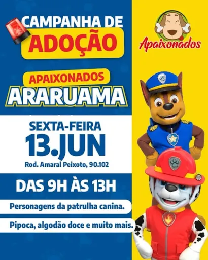 Venha se Apaixonar: Feira de Adoção Araruama 2025