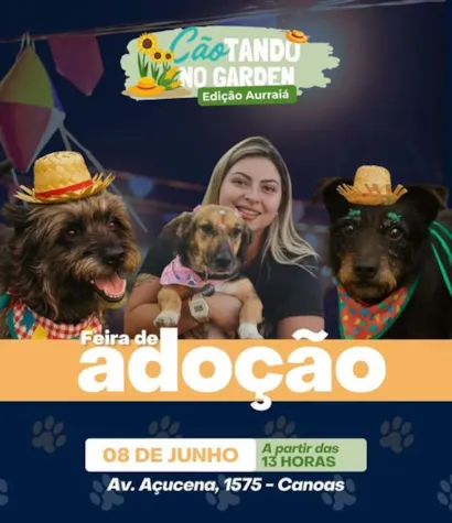 Venha para a Feira de Adoção CãoTANDO no Garden!