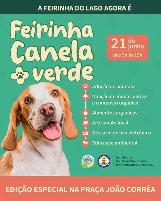 Participe da Feirinha Canela Verde 2025 em Canela, RS. Adoção de animais, doação de mudas e muito mais!