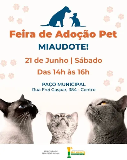 Venha adotar um novo amigo na Feira de Adoção Pet MIAUDOTE!