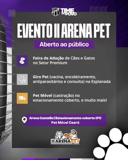 Feira de Adoção de Cães e Gatos na Arena Pet 2025