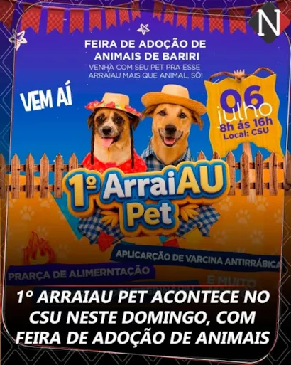 Venha para o 1º ArraiAU Pet em Bariri!