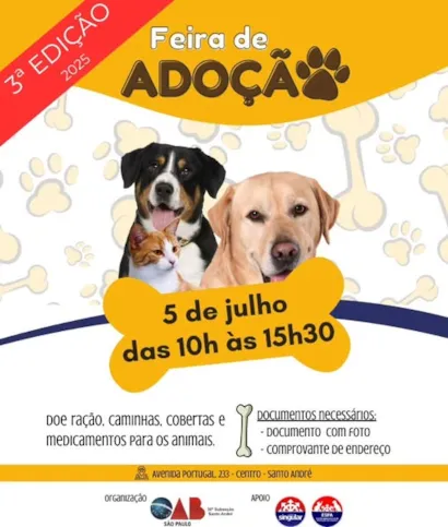 Venha e Adote um Amigo! Participe da Feira de Adoção 2025