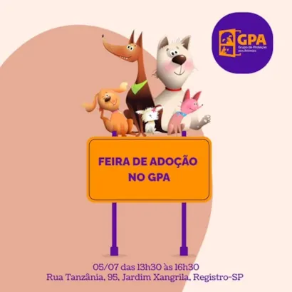 Venha Participar da Feira de Adoção de Animais no GPA!