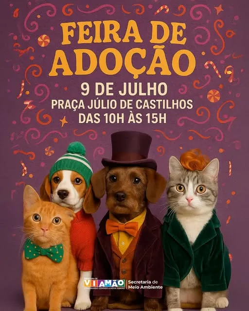 Participe da feira de adoção em Viamão em 9 de julho. Encontre seu novo melhor amigo!