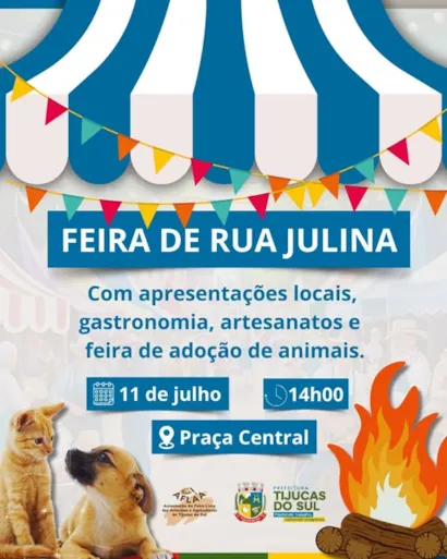 Grande Feira de Rua Julina com Adoção de Animais