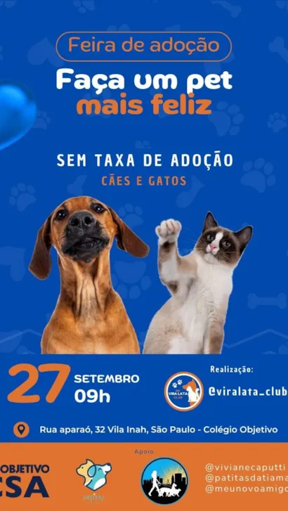 Feira de Adoção: Faça um Pet Mais Feliz