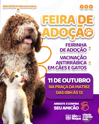 Feira de Adoção e Vacinação Antirrábica em São Roque