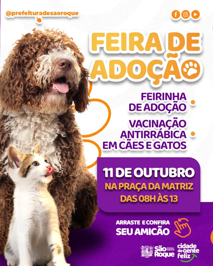 Feira de Adoção e Vacinação Antirrábica em São Roque