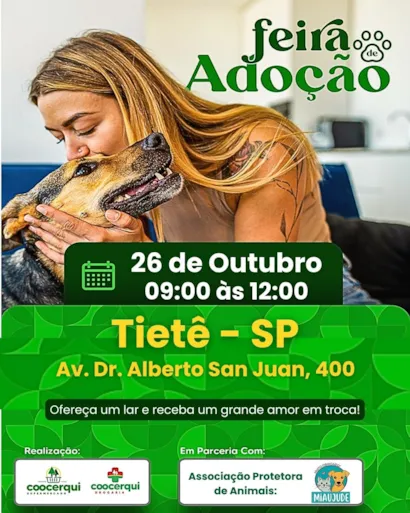 Feira de Adoção da Coocerqui San Juan em Tietê