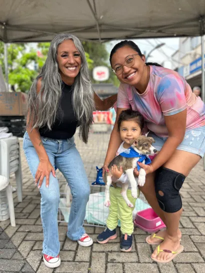 Feira de adoção de animais no Hospital Veterinário, onde pets encontram novos lares. Conheça o Milu, o pet cadeirante que espera por você!