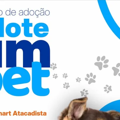 Participe do evento de adoção de animais "Doe amor, adote um pet!" no dia 15 de novembro, das 14h às 18h, no Economart Atacadista. Transforme vidas!