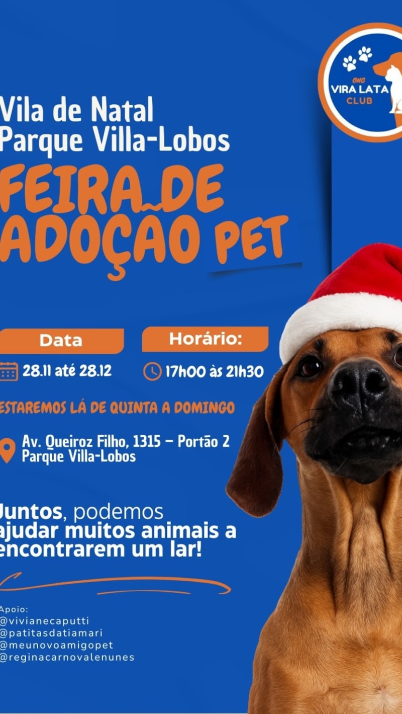 Feira de Adoção Pet Vila de Natal no Parque Villa-Lobos