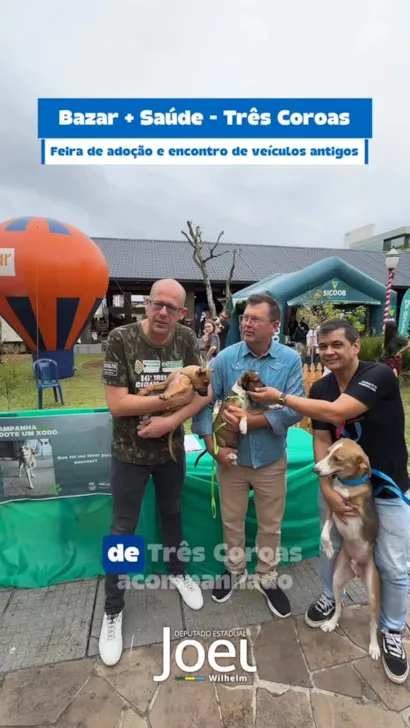 Bazar + Saúde em Três Coroas: Feira de Adoção de Animais