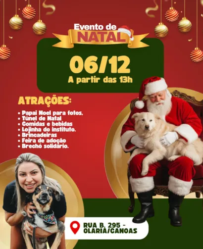 Evento de Natal com Feira de Adoção