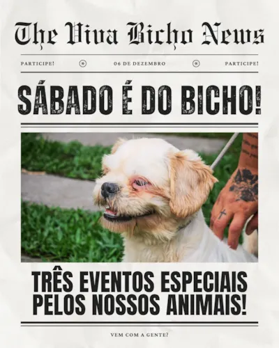 Sábado é do Bicho: Três Eventos Especiais pelos Nossos Animais!