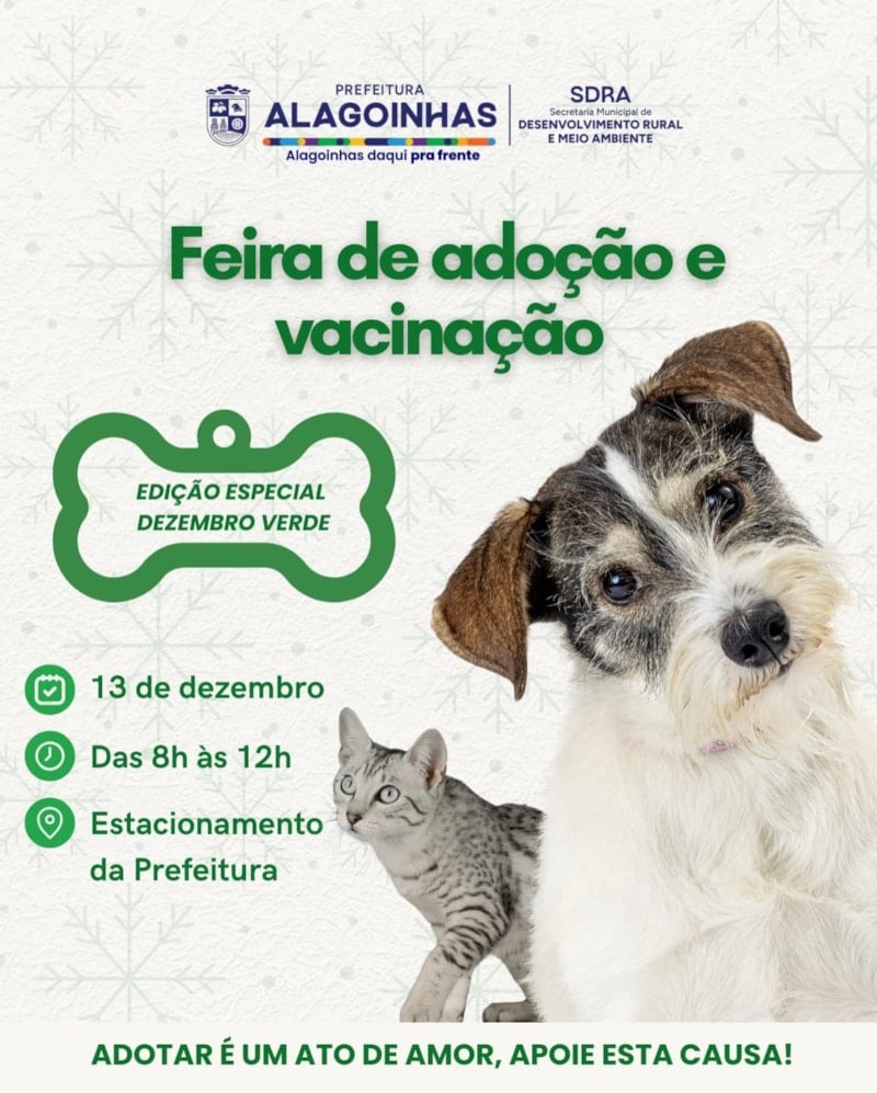 Feira de Adoção e Vacinação Animal - Edição Especial Dezembro Verde