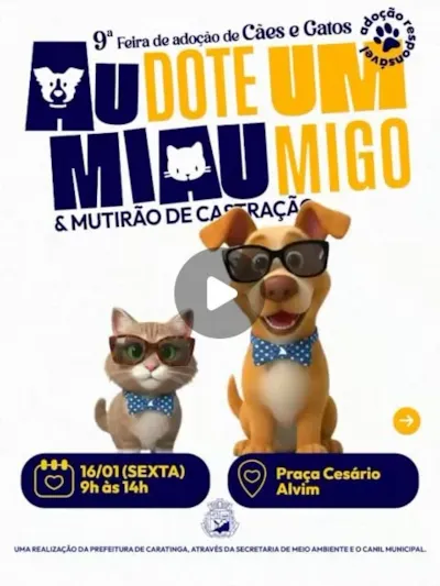 9ª Feira de Adoção de Cães e Gatos e Mutirão de Castração