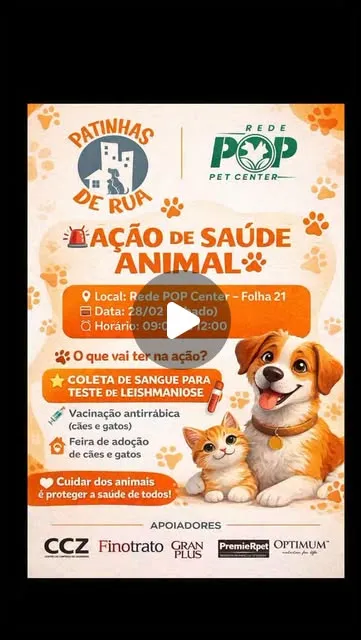 Ação de Saúde Animal com Feira de Adoção