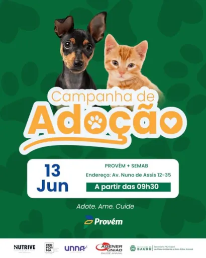 Evento de Adoção de Cães e Gatos Filhotes
