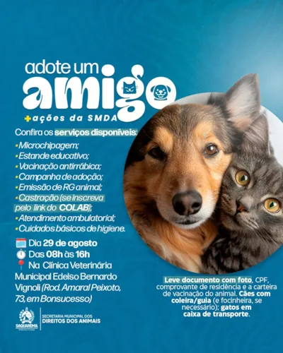 Adocao um Amigo em Saquarema: feira e cuidados