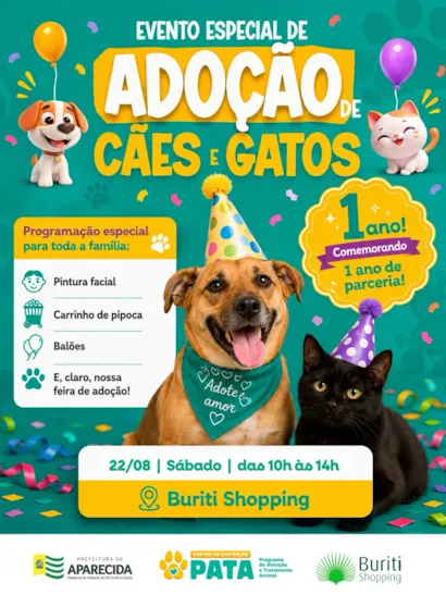 Evento de Adoção de Cães e Gatos em Aparecida