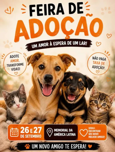 Feira de Adoção no Memorial da América Latina em SP