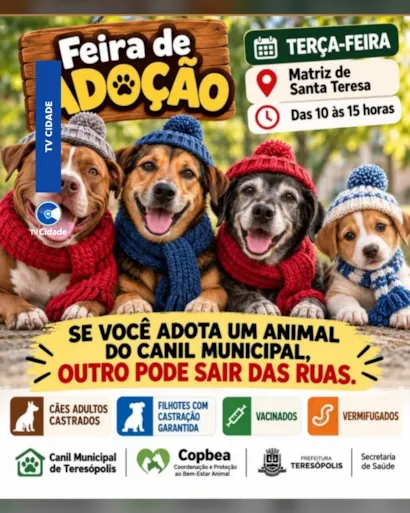 Feira de adoção responsável de cães em Teresópolis