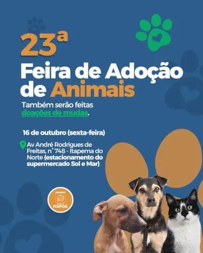 23ª Feira de adoção de animais com mudas em Itapoá