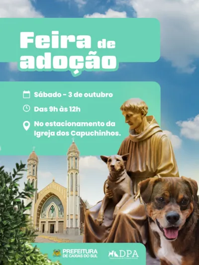 Feira de adoção em Caxias do Sul neste sábado