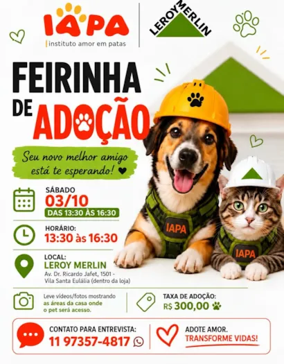 Feirinha de adoção em São Paulo no Leroy Merlin