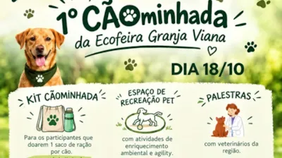 Feira de adoção de cães e gatos na CÃOminhada em Cotia