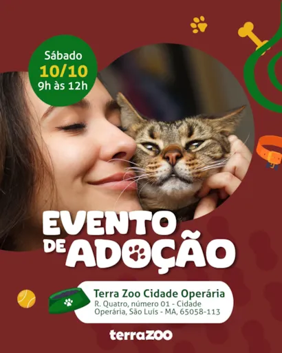 Evento de adoção de cães e gatos em São Luís
