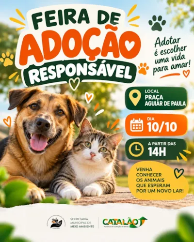 Feira de adoção responsável será realizada em Catalão