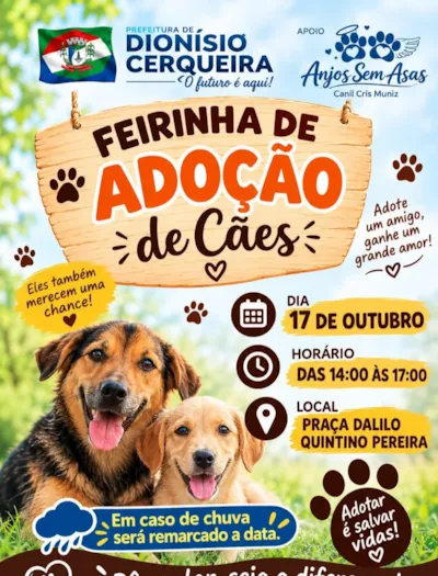 Feira de adoção de cães em Dionísio Cerqueira
