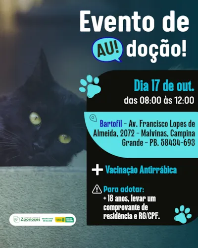 Feira de adoção em Campina Grande neste sábado