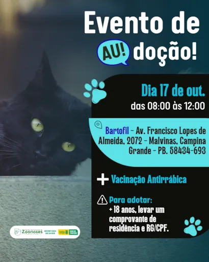 Feira de adoção em Campina Grande neste sábado
