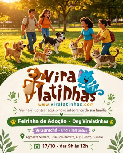 Feira de adoção: cães e gatos em Sumaré neste sábado
