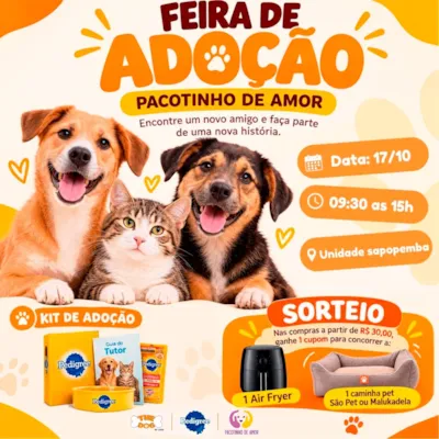 Feira de adoção Pacotinho de Amor em São Paulo