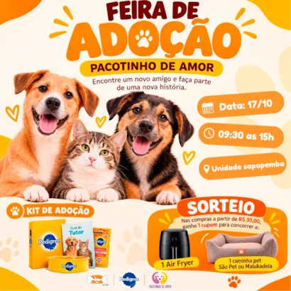 Feira de adoção Pacotinho de Amor em São Paulo