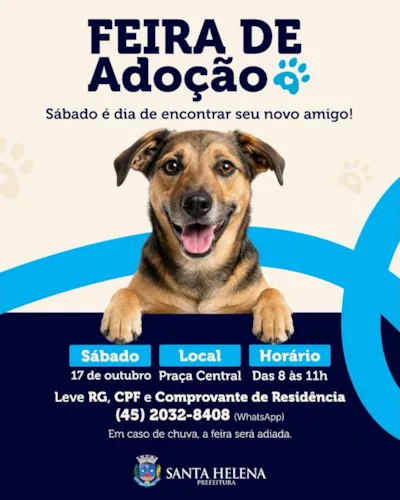 Feira de adoção em Santa Helena neste sábado