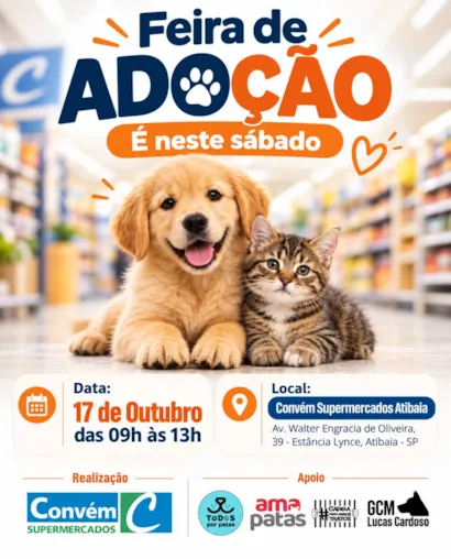 Feira de adoção de cães e gatos em Atibaia