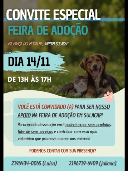 Feira de adoção no Rio de Janeiro, em Sulacap